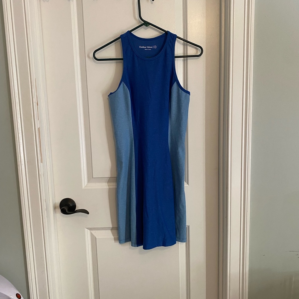 Outdoor Voices Blue Racerback Tank Dress